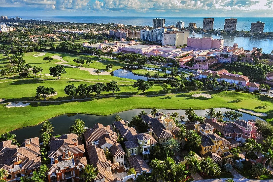 Golf course community in Boca Raton, Florida