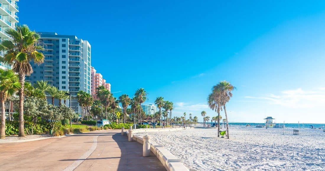 Waterfront real estate on Clearwater Beach, Florida