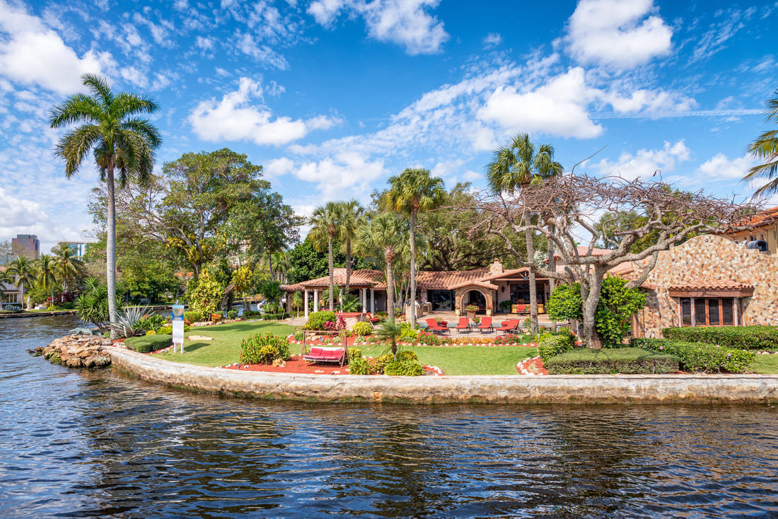 Waterfront home on a canal in Fort Lauderdale, Florida