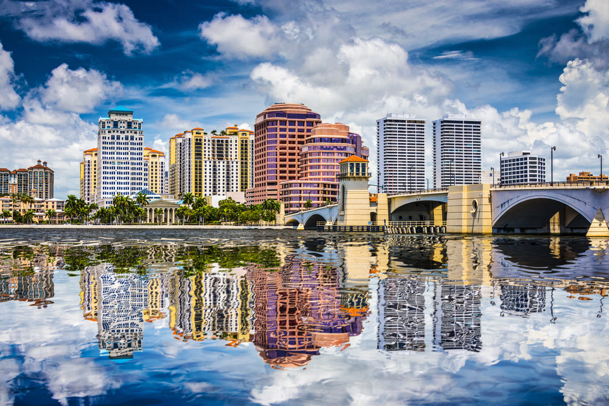 A view of downtown West Palm Beach, Florida.